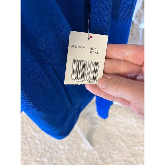 Juicy Couture Women's Sz XXL Blue Splash Classic Terry Cloth Zip Up Jacket#0138 - Picture 9 of 11